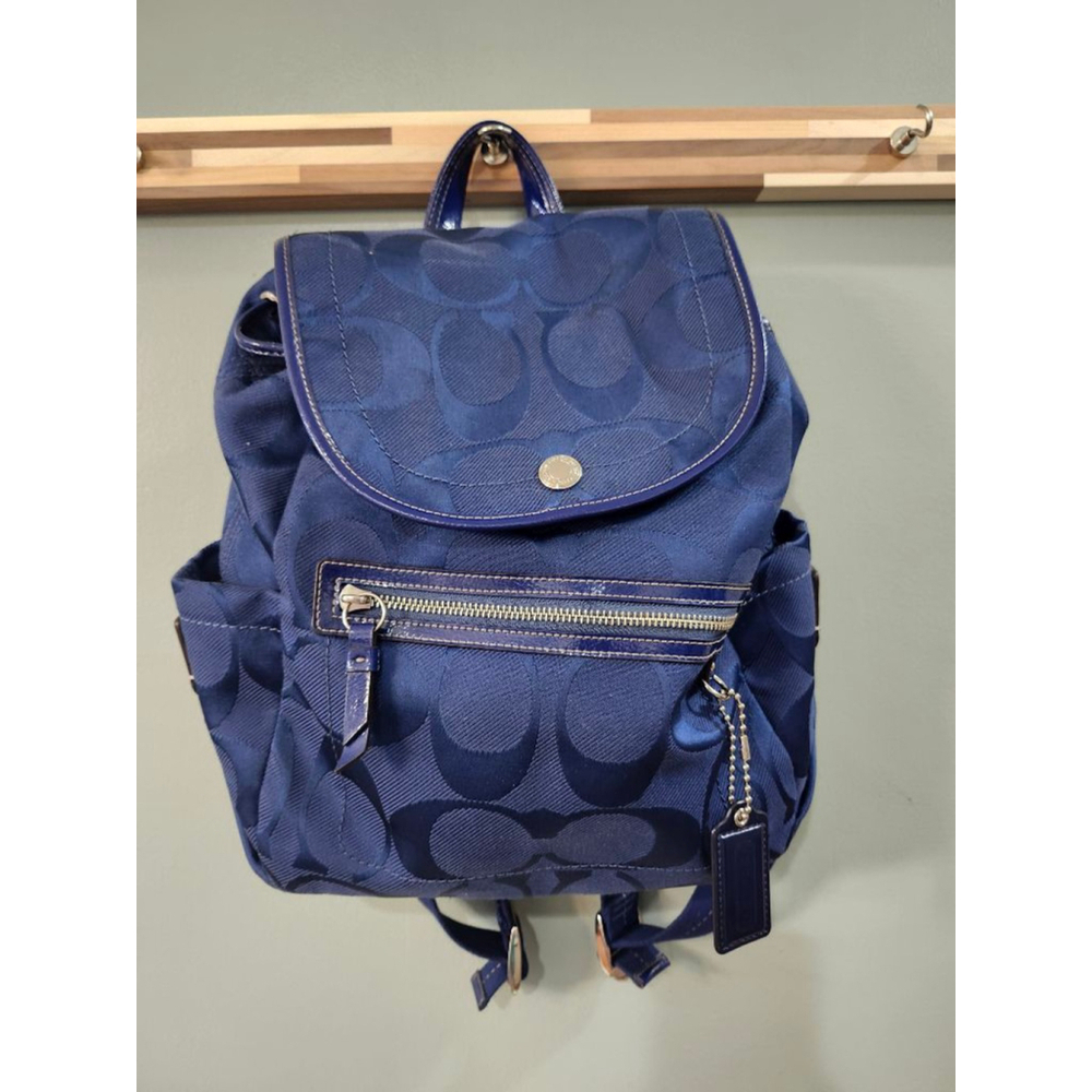 Coach Blue Signature C Canvas Backpack One Size